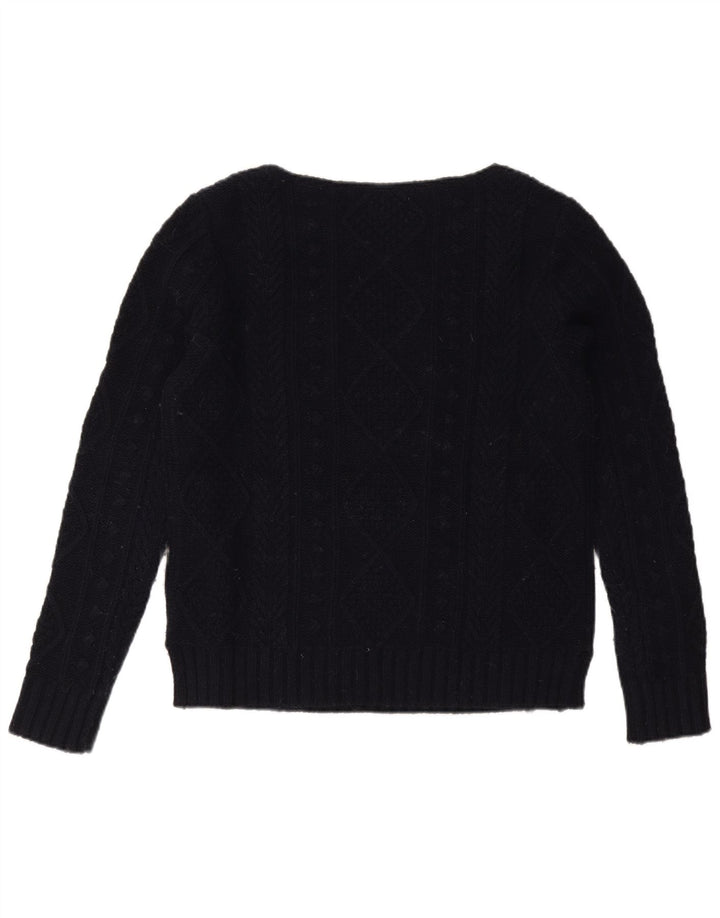 JACK WILLS Damski sweter oversize z dekoltem w łódkę, UK 10, mały, granatowy