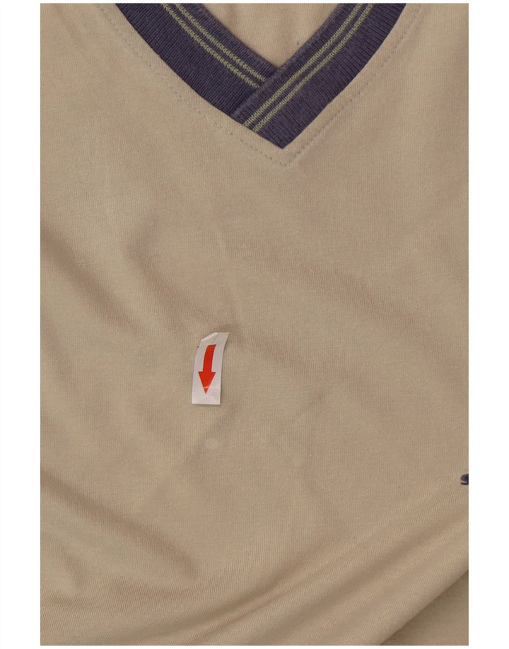 T-shirt męski Sergio Tacchini, duży, beżowy, bawełniany blok kolorów