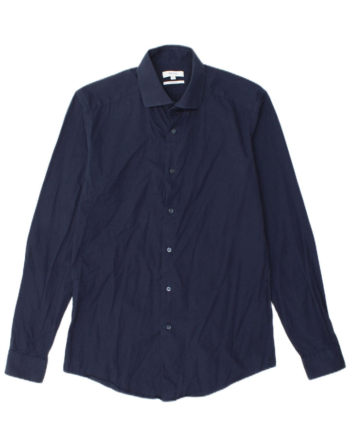 Koszula męska slim fit REISS, mała, granatowa, bawełniana