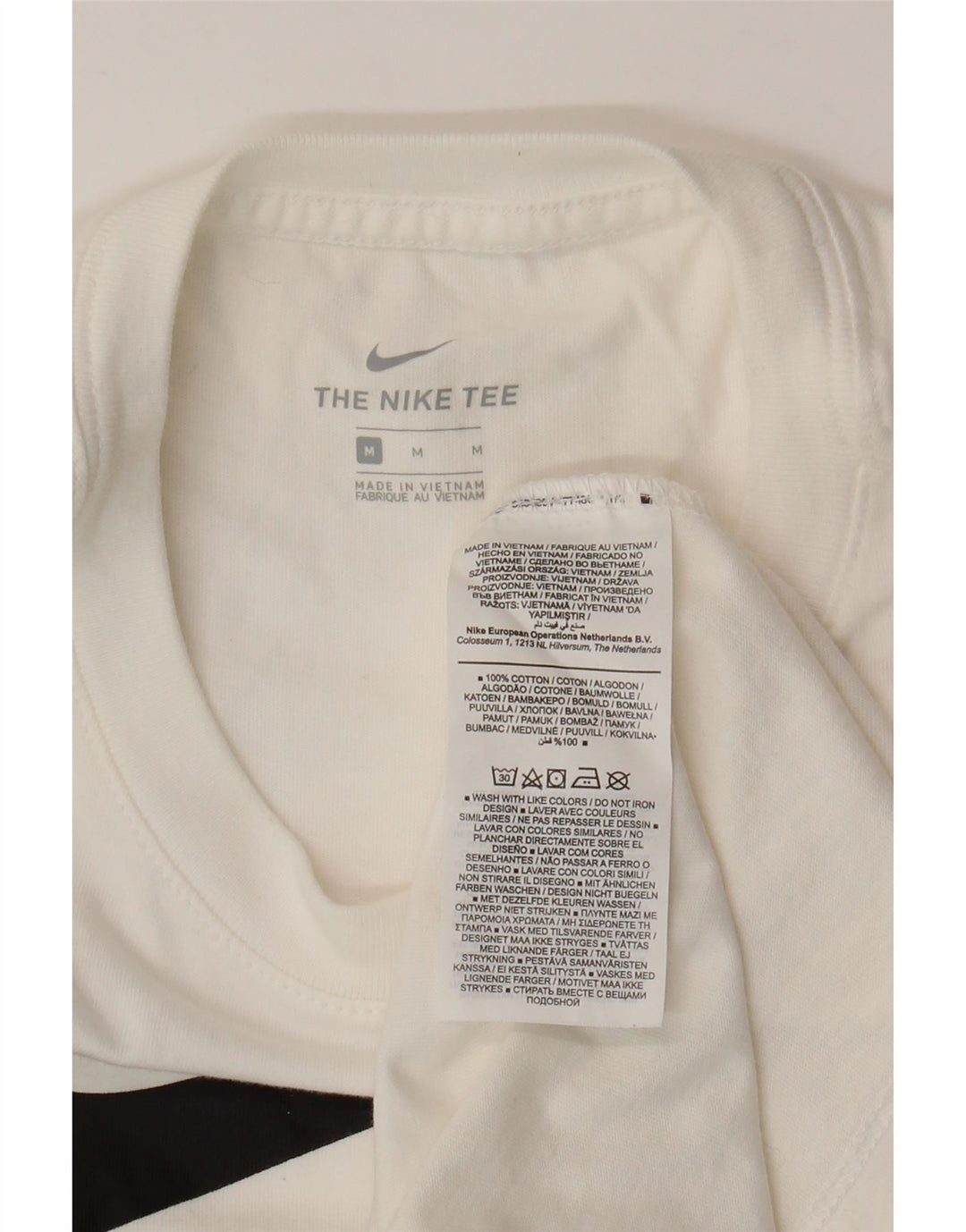 Damska koszulka z grafiką NIKE Top UK 12, średnia biała bawełna