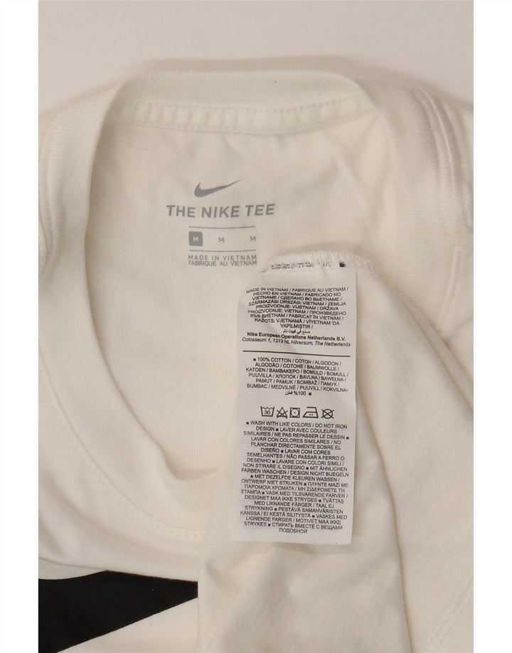 Damska koszulka z grafiką NIKE Top UK 12, średnia biała bawełna