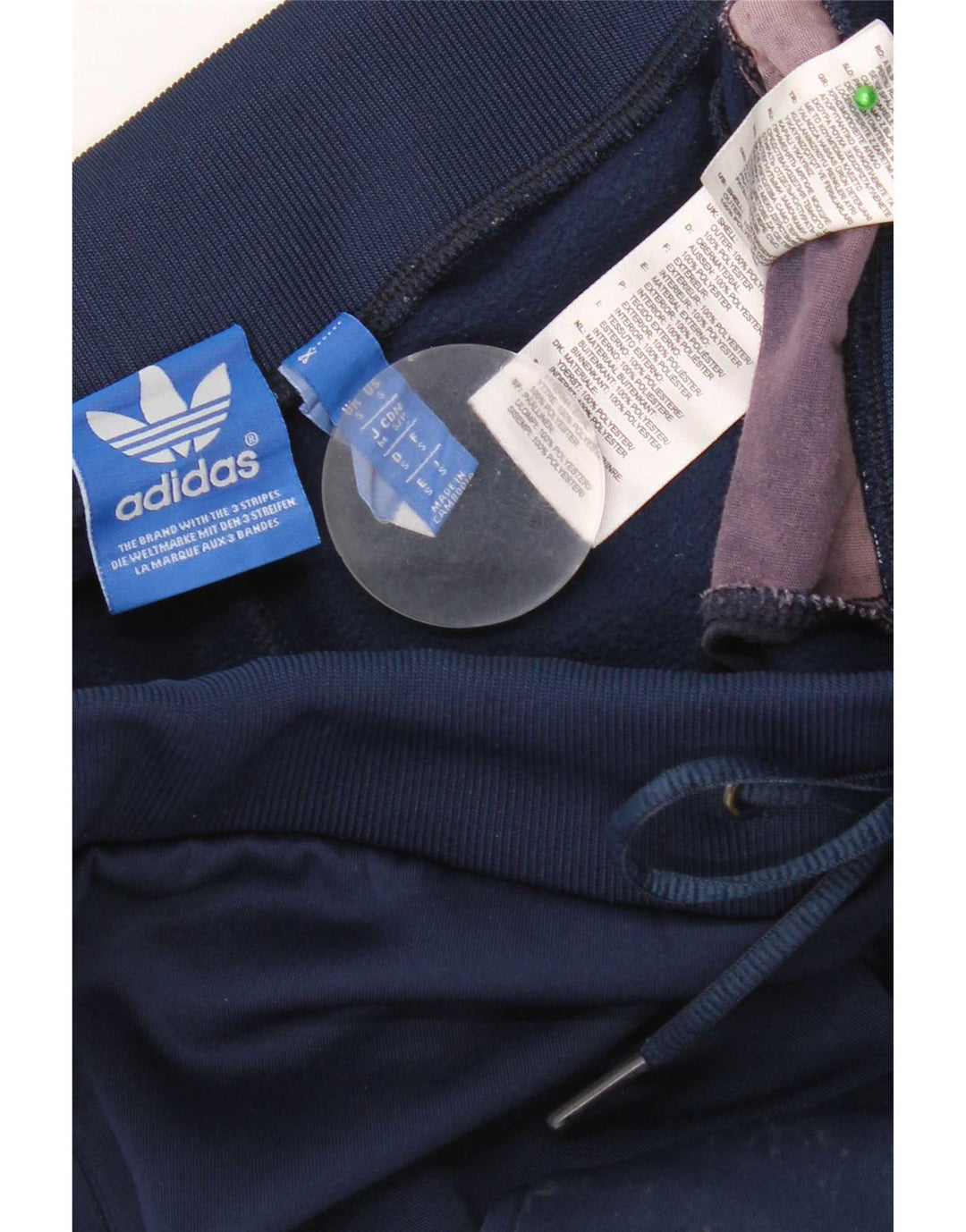 Damskie spodnie dresowe Adidas UK 10, małe, granatowe, poliestrowe