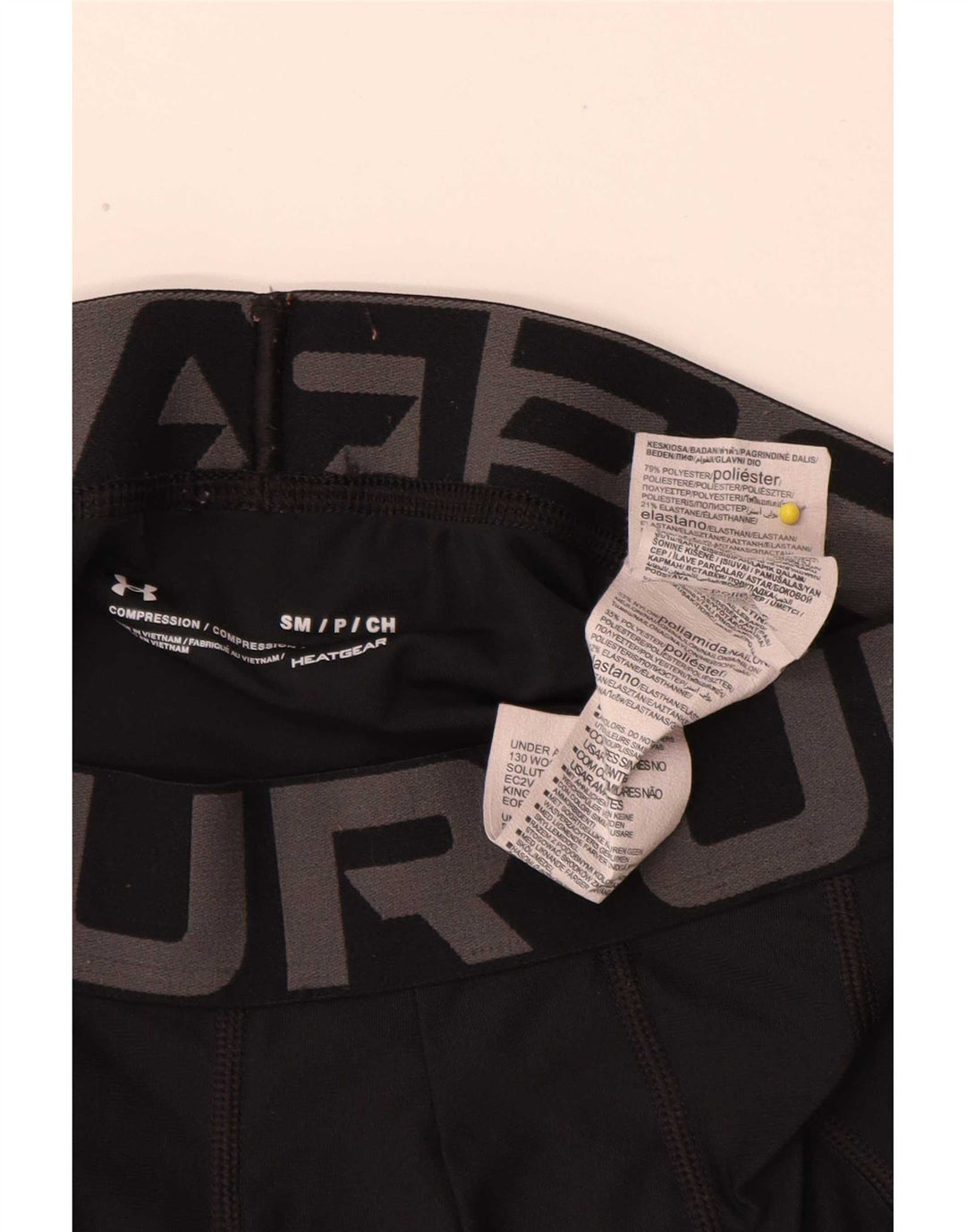 Męskie spodenki rowerowe Under Armour z grafiką, małe, czarne, poliestrowe