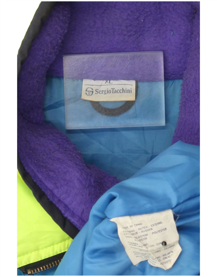 Męska kurtka narciarska Sergio Tacchini UK 42 XL, granatowa, poliester z blokami kolorów