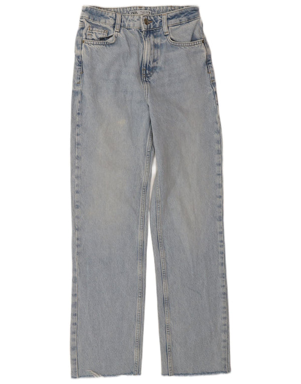 Zara Womens Straight Jeans EU 32 2XS W22 L30 Blue Cotton