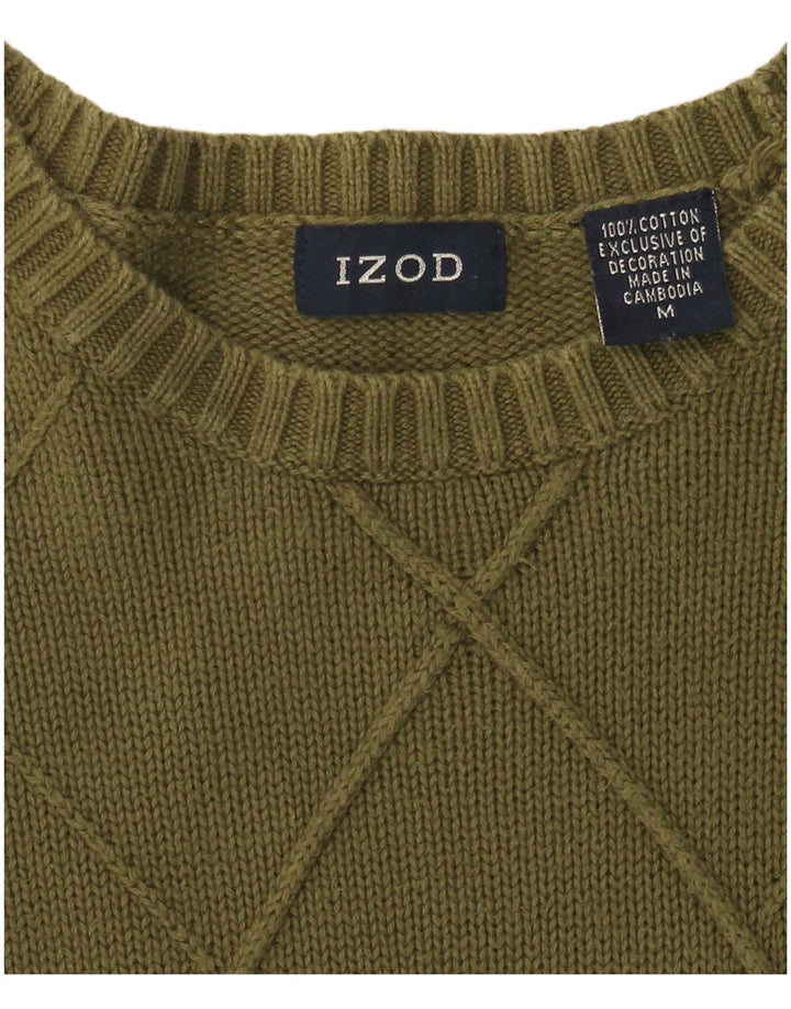 IZOD Męski sweter z dekoltem w łódkę, średnia bawełna khaki