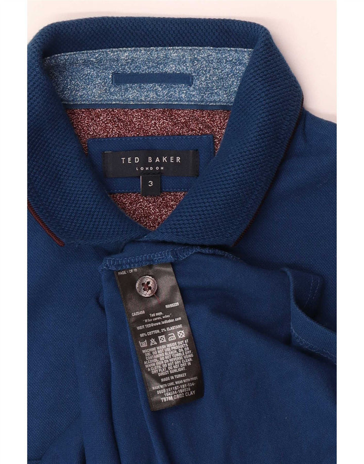 Męska koszulka polo Ted Baker, rozmiar 3, średnia niebieska, bawełniana