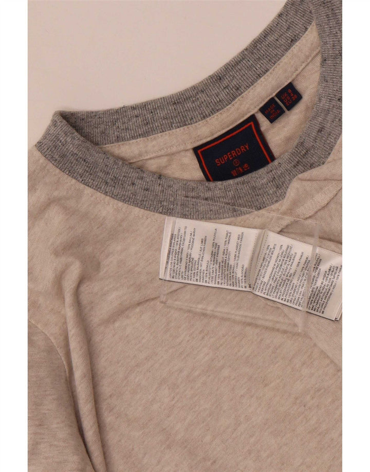 T-shirt damski Superdry Top UK 8, mały, szary, bawełniany