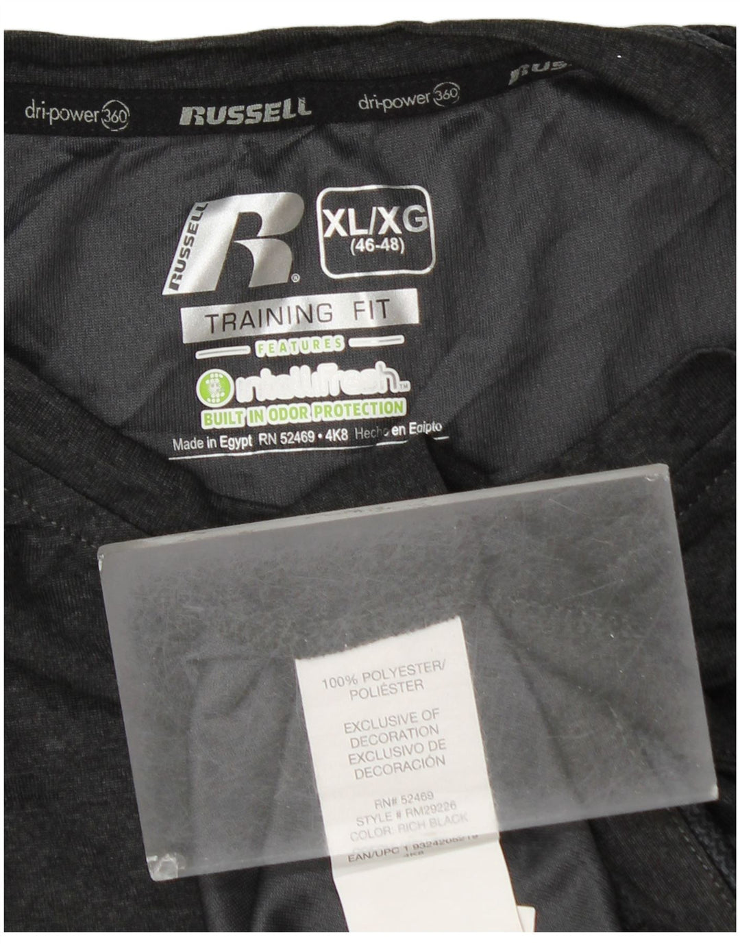 Top męski z kamizelką Dri-Power RUSSELL ATHLETIC, UK 46/48 XL, szary poliester