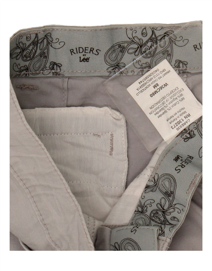 LEE Womens Riders Slim Cropped Trousers US 8 Medium W32 L25 Grey Cotton Vintage Lee and Second-Hand Lee from Messina Hembry 