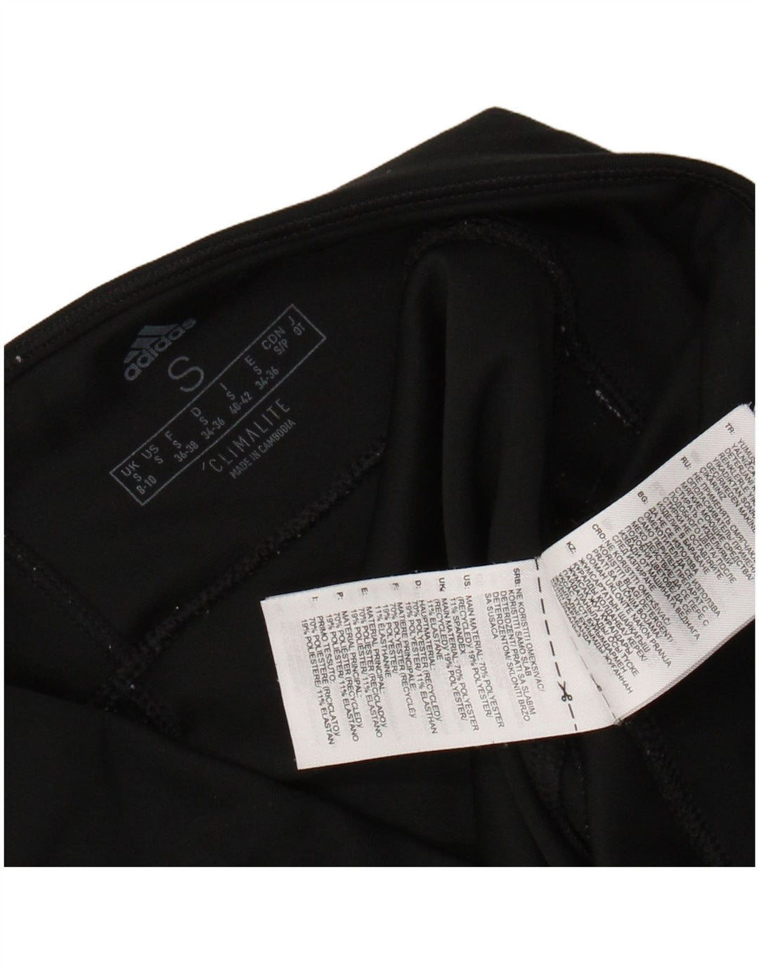 Damskie legginsy ADIDAS Climalite UK 8/10, małe, czarne, poliestrowe