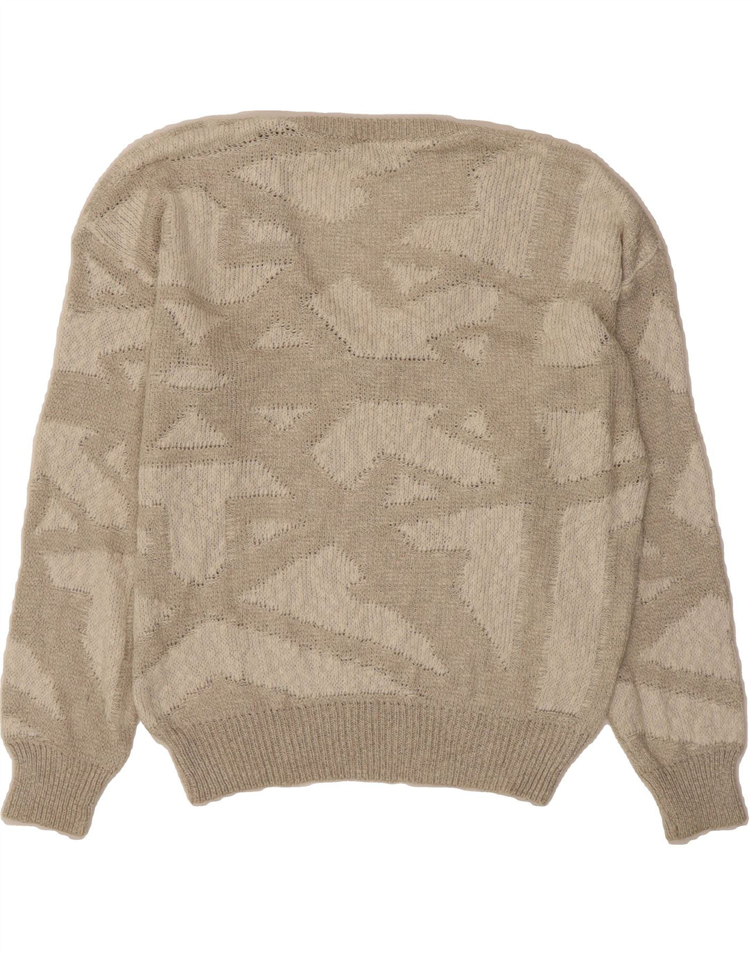 VINTAGE Mens V-Neck Jumper Sweater XL Grey Geometric Vintage Vintage and Second-Hand Vintage from Messina Hembry 