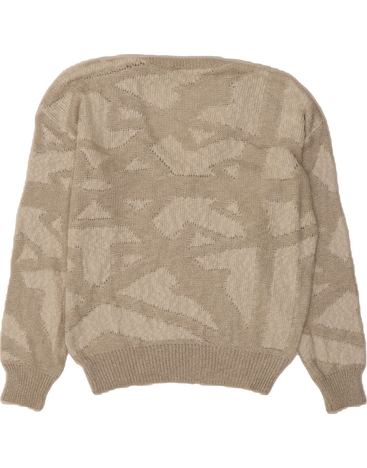 VINTAGE Mens V-Neck Jumper Sweater XL Grey Geometric Vintage Vintage and Second-Hand Vintage from Messina Hembry 