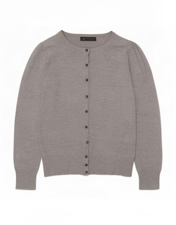 Marks & Spencer Damski sweter kardigan UK 10 Small, szara wiskoza