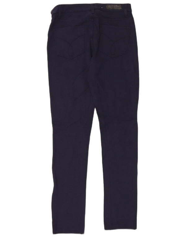 Calvin Klein Womens Skinny Trousers US 6 Small W28 L32 Navy Blue Viscose