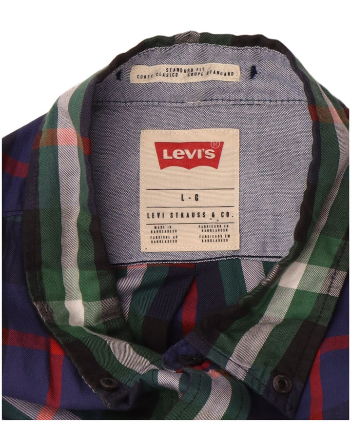 Męska koszula flanelowa LEVI'S o standardowym kroju, duża, wielokolorowa, bawełniana w kratę