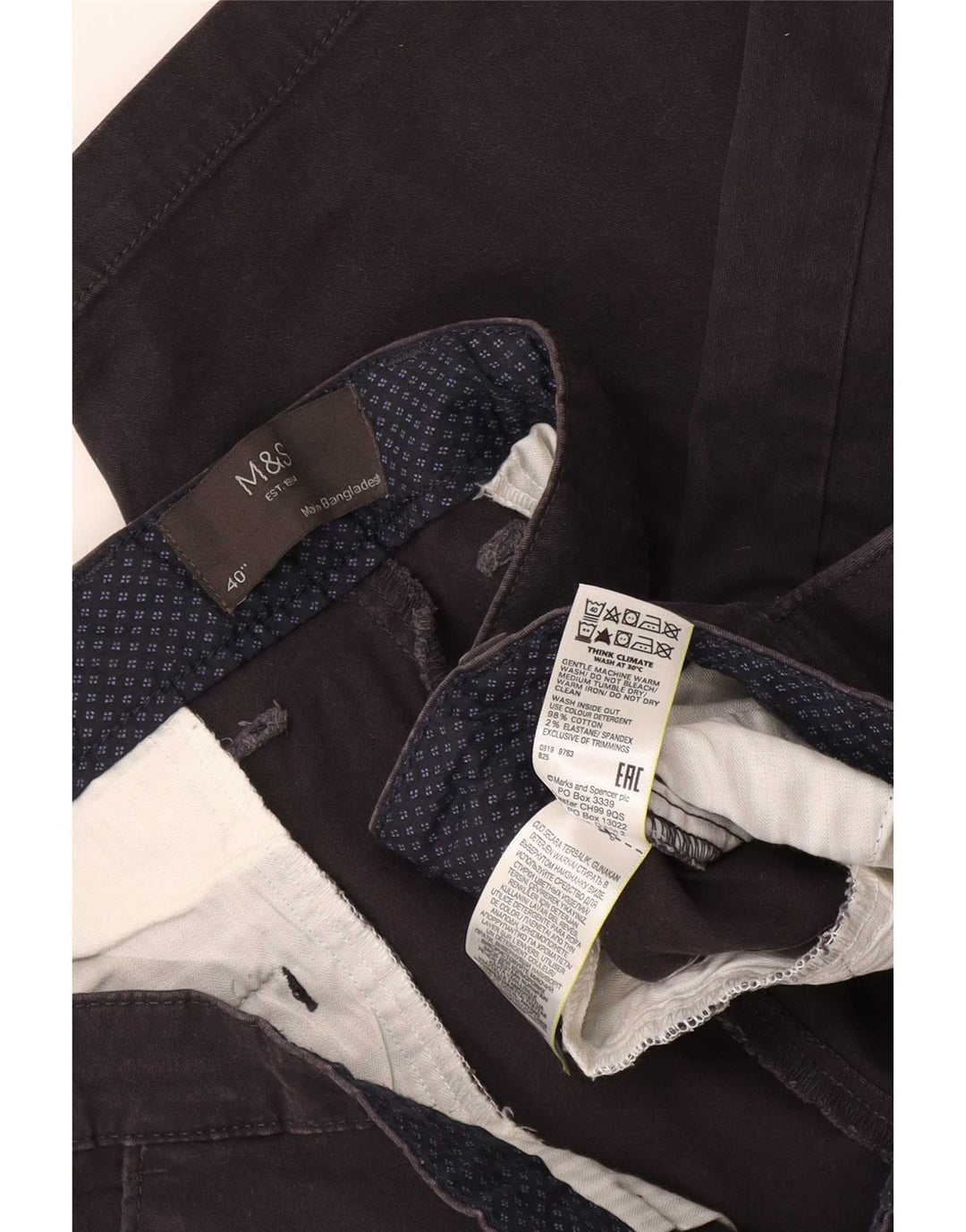 Męskie spodenki Chino Marks & Spencer W40 XL, czarne, bawełniane