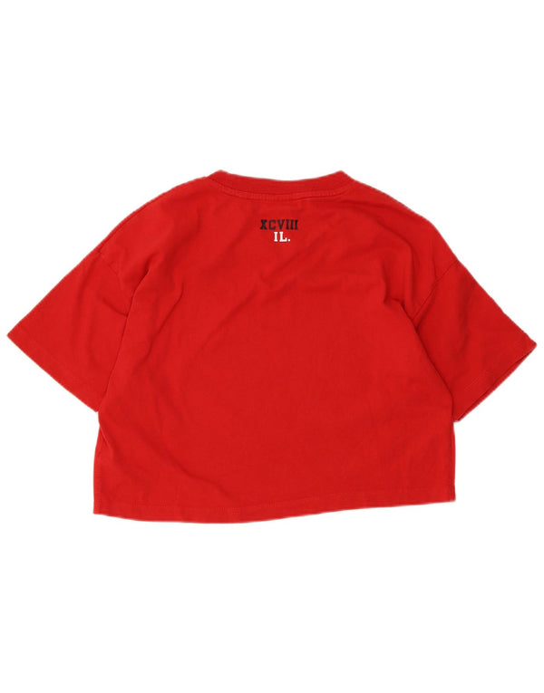 Damski T-shirt Superdry Crop Graphic Top UK 10 Small, czerwony, bawełniany
