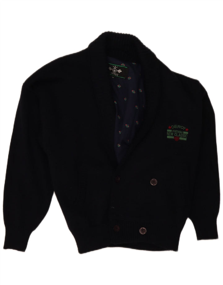 Męski sweter rozpinany VINTAGE IT 50 Średni granatowy wełniany