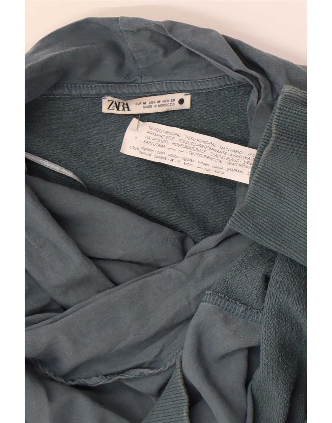 Damski sweter oversize Zara UK 14, średnioszary, bawełniany
