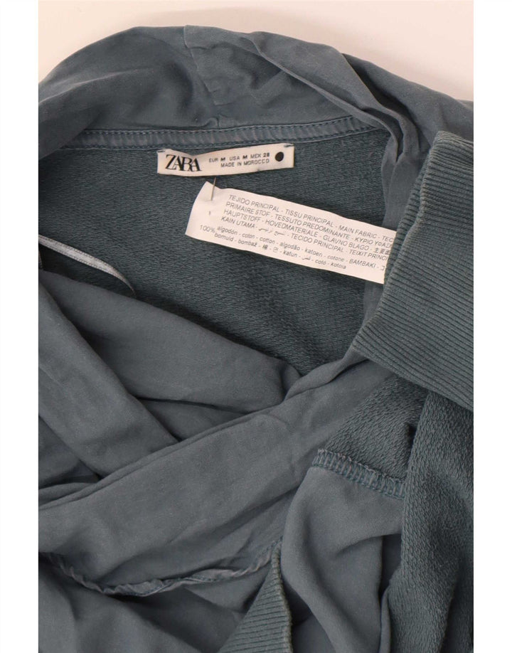 Damski sweter oversize Zara UK 14, średnioszary, bawełniany