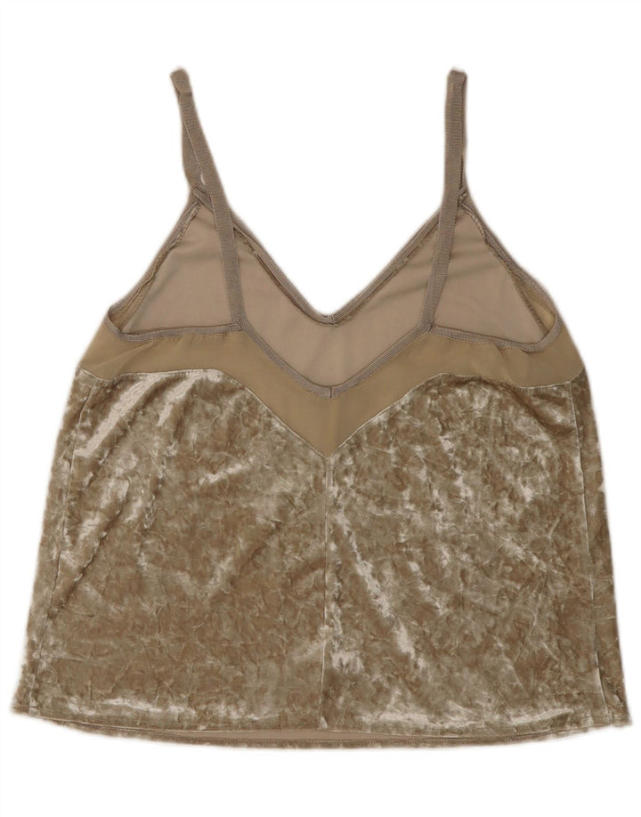 Damski top Zara Crop Velvet Cami Top UK 12 Średni Beż