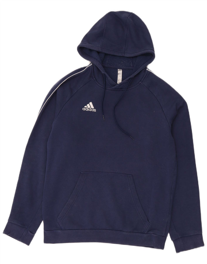 Męska bluza z kapturem Adidas, średnia, granatowa, bawełniana