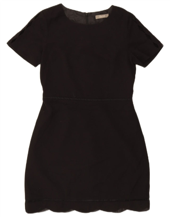 OASIS Womens Sheath Dress UK 12 Medium Black Polyester