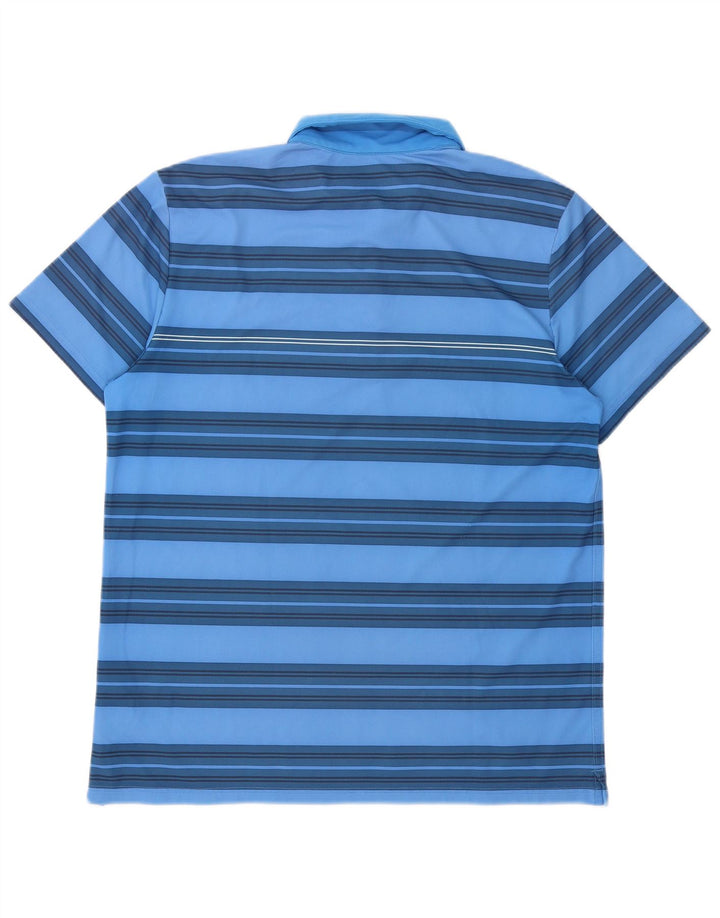 Męska koszulka polo Nike Dri Fit, duża, niebieska, poliestrowa w paski