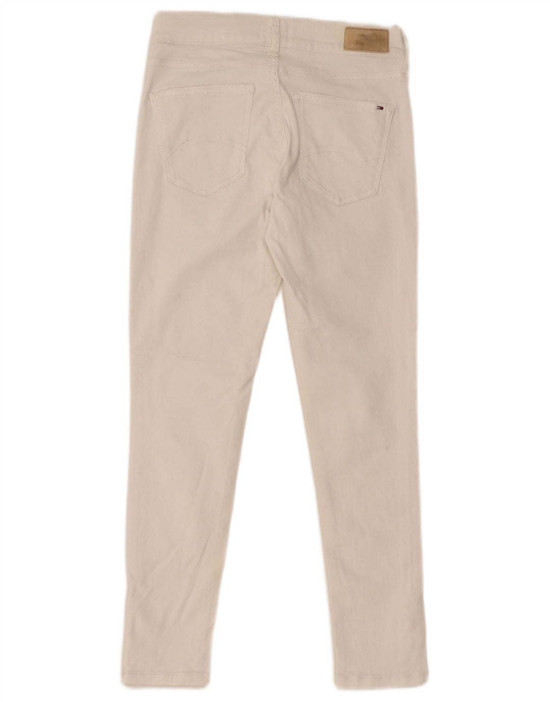 Damskie jeansy skinny ze średnim stanem TOMMY HILFIGER W25 L25 Biała bawełna