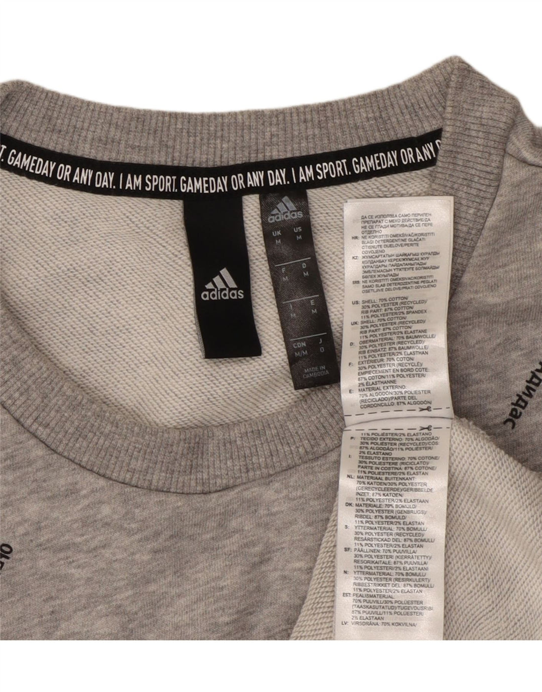 Męska bluza z grafiką ADIDAS, średnioszara, bawełniana