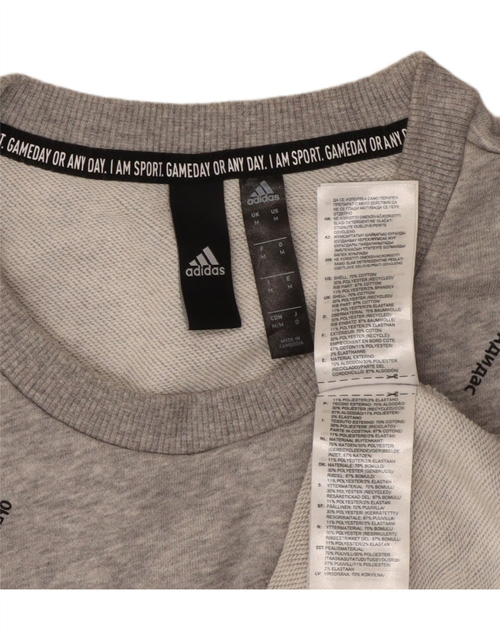 Męska bluza z grafiką ADIDAS, średnioszara, bawełniana