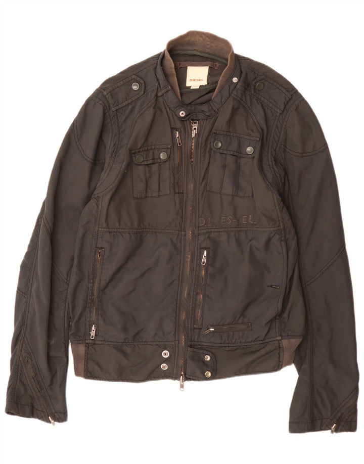 Diesel Męska wojskowa kurtka bomber UK 44 2XL Czarny nylon