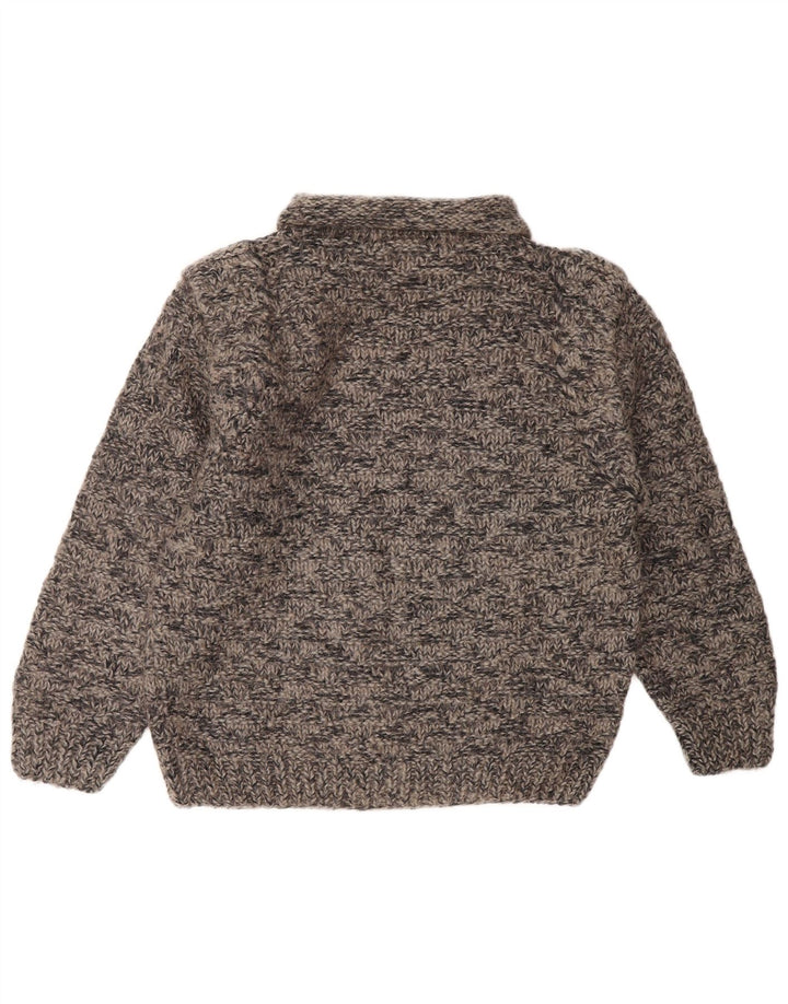 Vintage damski sweter z golfem UK 14, duży, szary nakrapiany