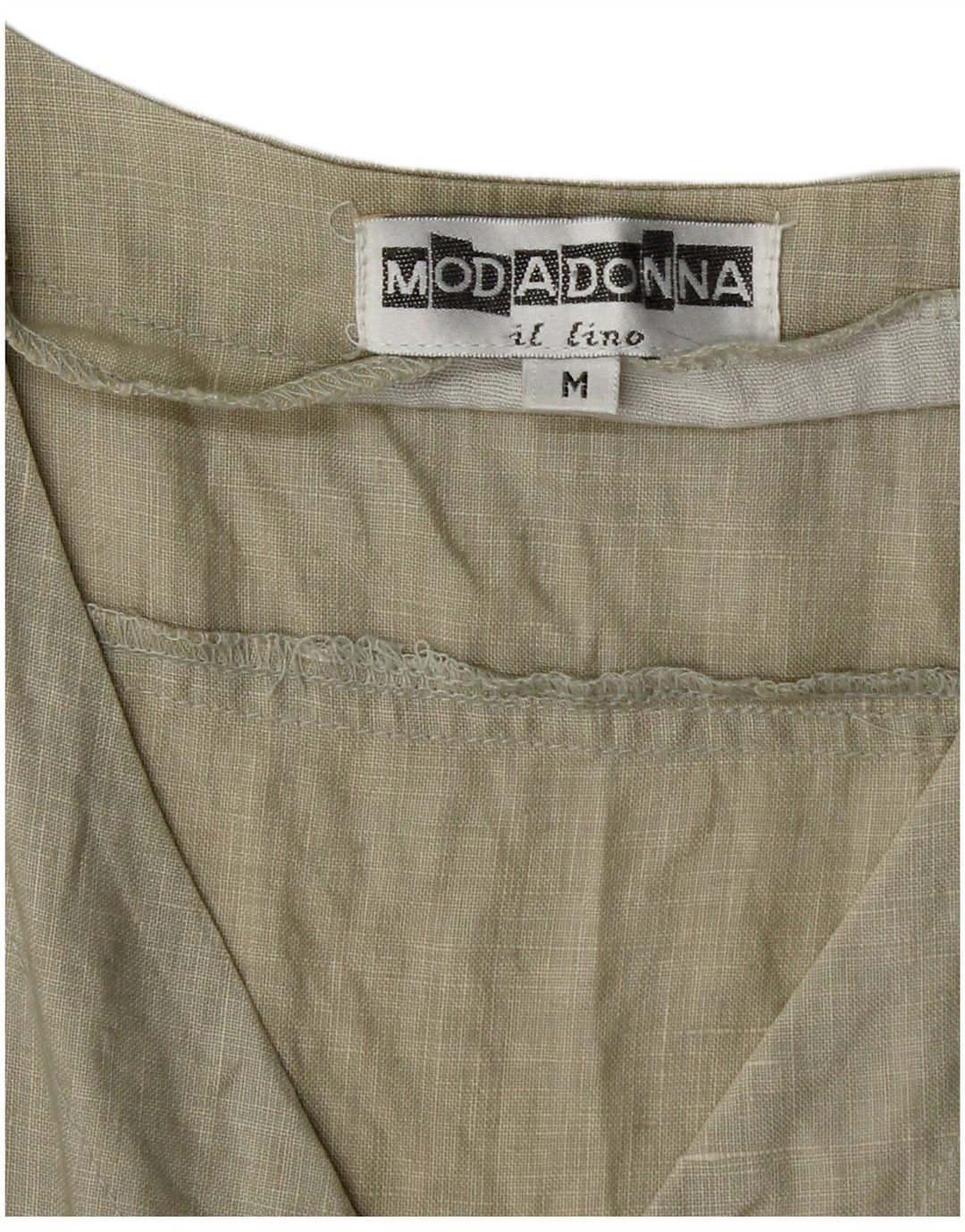 Vintage damski kombinezon bez rękawów UK 12 Medium Khaki Linen