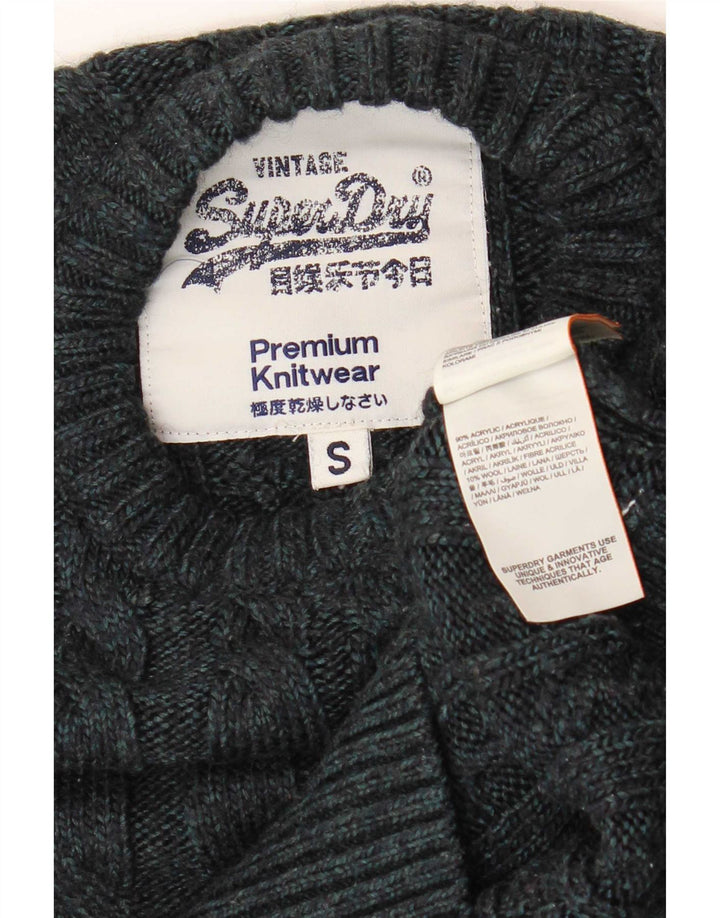 Męski sweter Superdry z okrągłym dekoltem, mały, granatowy, akrylowy