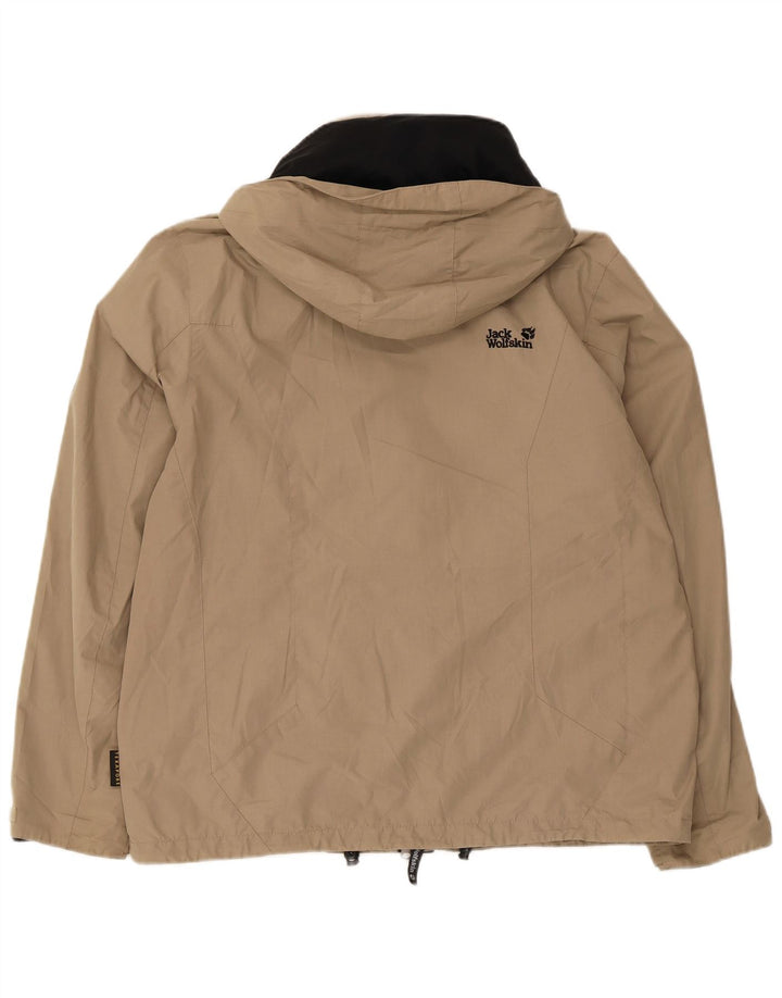Męska kurtka przeciwdeszczowa z kapturem Jack Wolfskin UK 36/38 Średni beżowy poliester