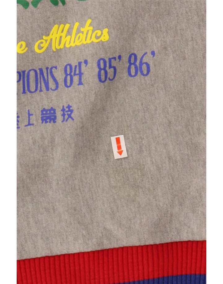 Damska bluza SUPERDRY z grafiką, UK 8, mała, szara, z blokami kolorów