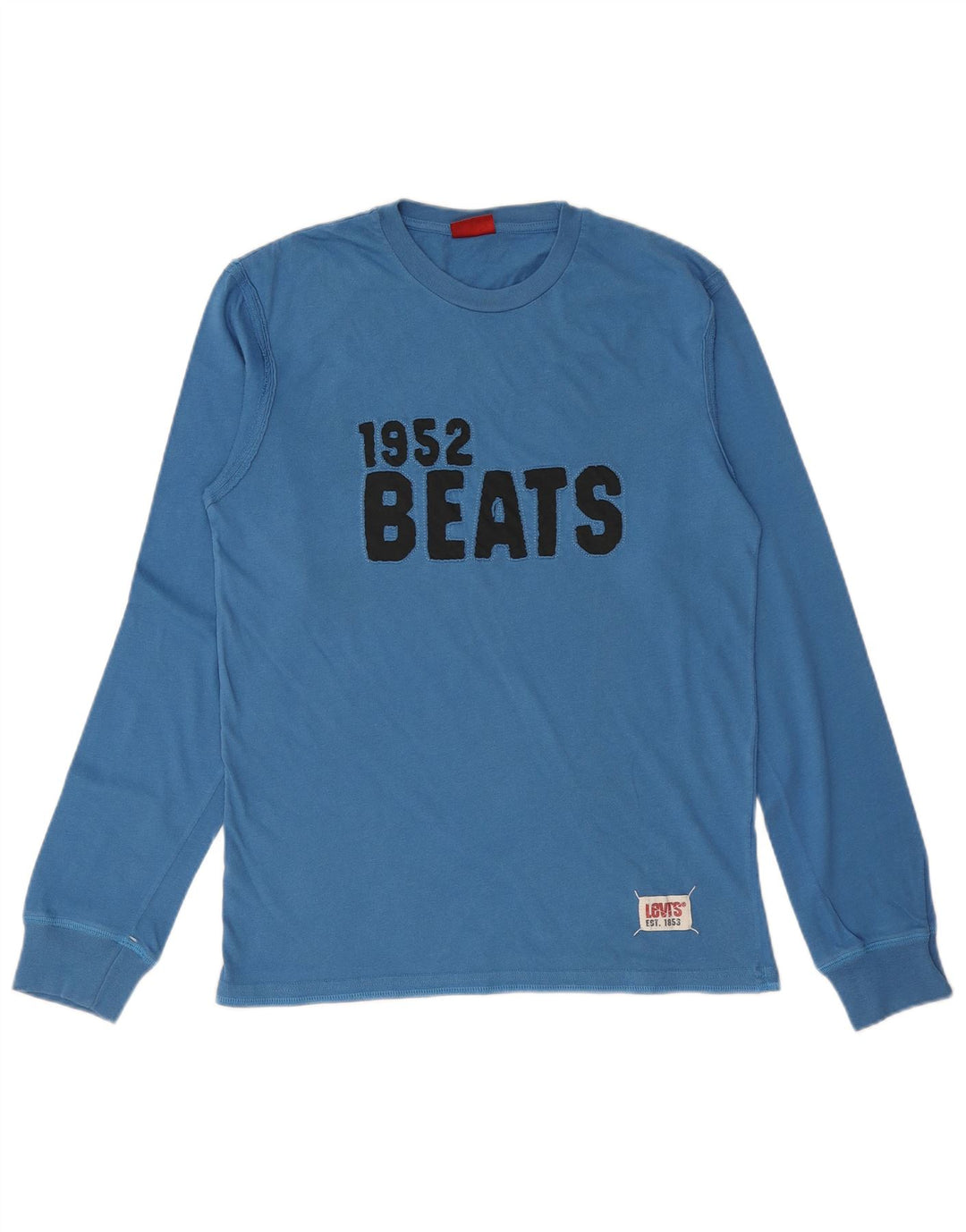 Męski graficzny top LEVI'S z długim rękawem, średnioniebieski, bawełniany