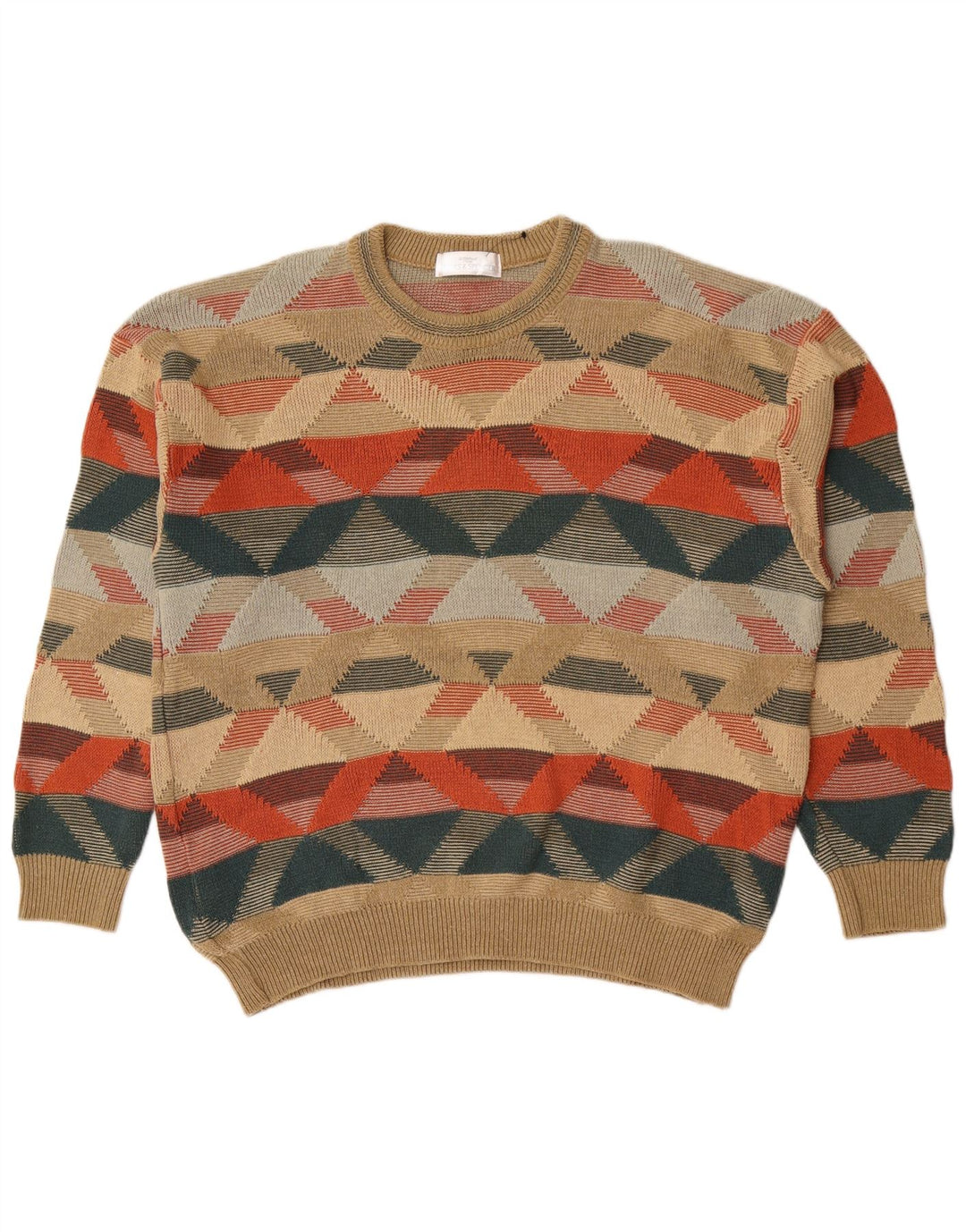 Marks & Spencer Męski sweter z okrągłym dekoltem XL, wielokolorowy, geometryczny
