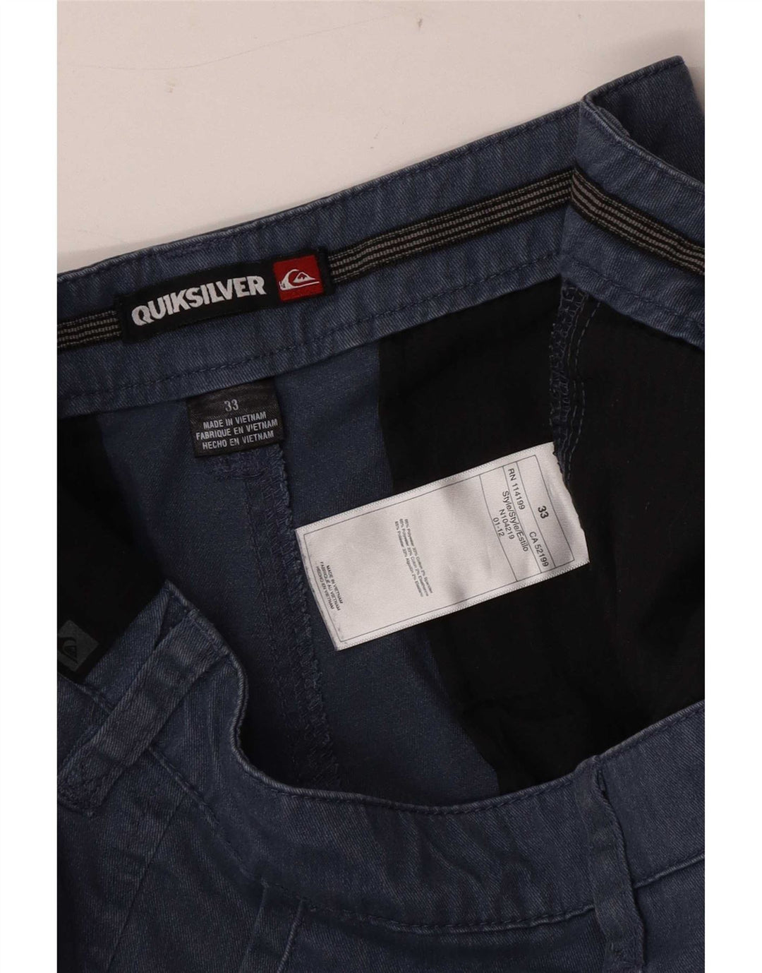 Męskie spodenki Chino Quiksilver W33 Średnioniebieskie, bawełniane
