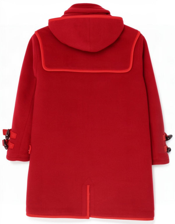 Vintage Womens Hooded Duffle Coat UK 20 2XL Red Wool