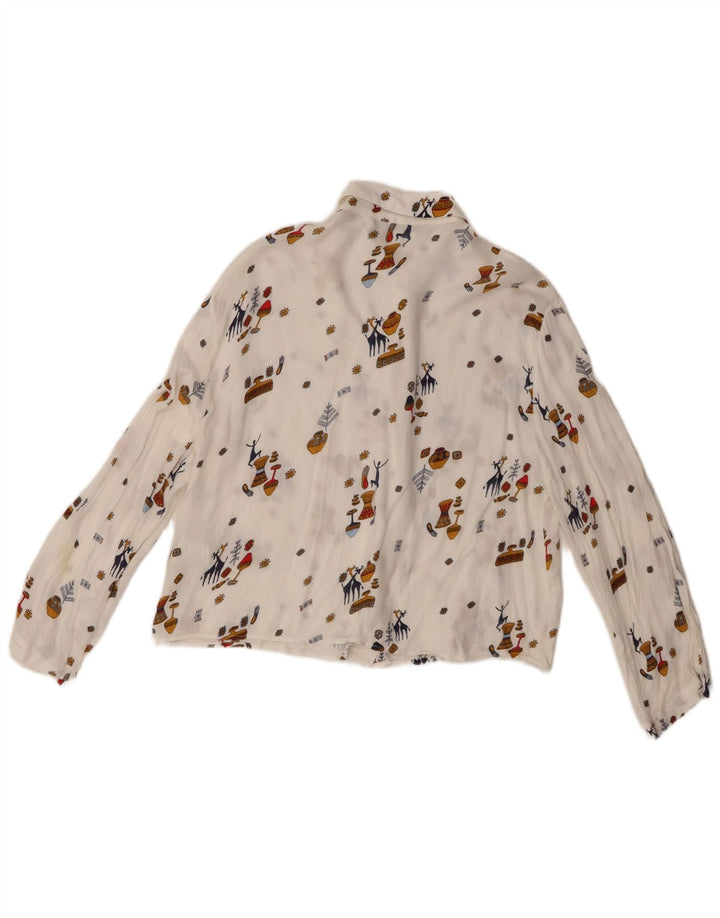 Damska prześwitująca koszula Zara UK 6 XS Biała geometryczna wiskoza