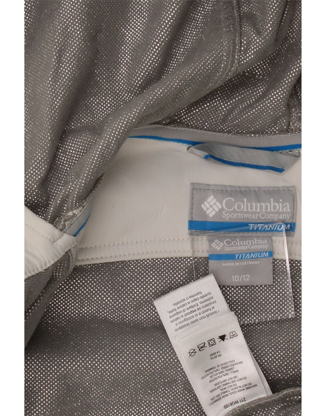 COLUMBIA Boys Titanium Zip Hoodie Sweater 10-11 Years Off White Polyester Vintage Columbia and Second-Hand Columbia from Messina Hembry 