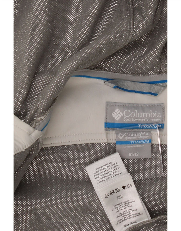 COLUMBIA Boys Titanium Zip Hoodie Sweater 10-11 Years Off White Polyester Vintage Columbia and Second-Hand Columbia from Messina Hembry 
