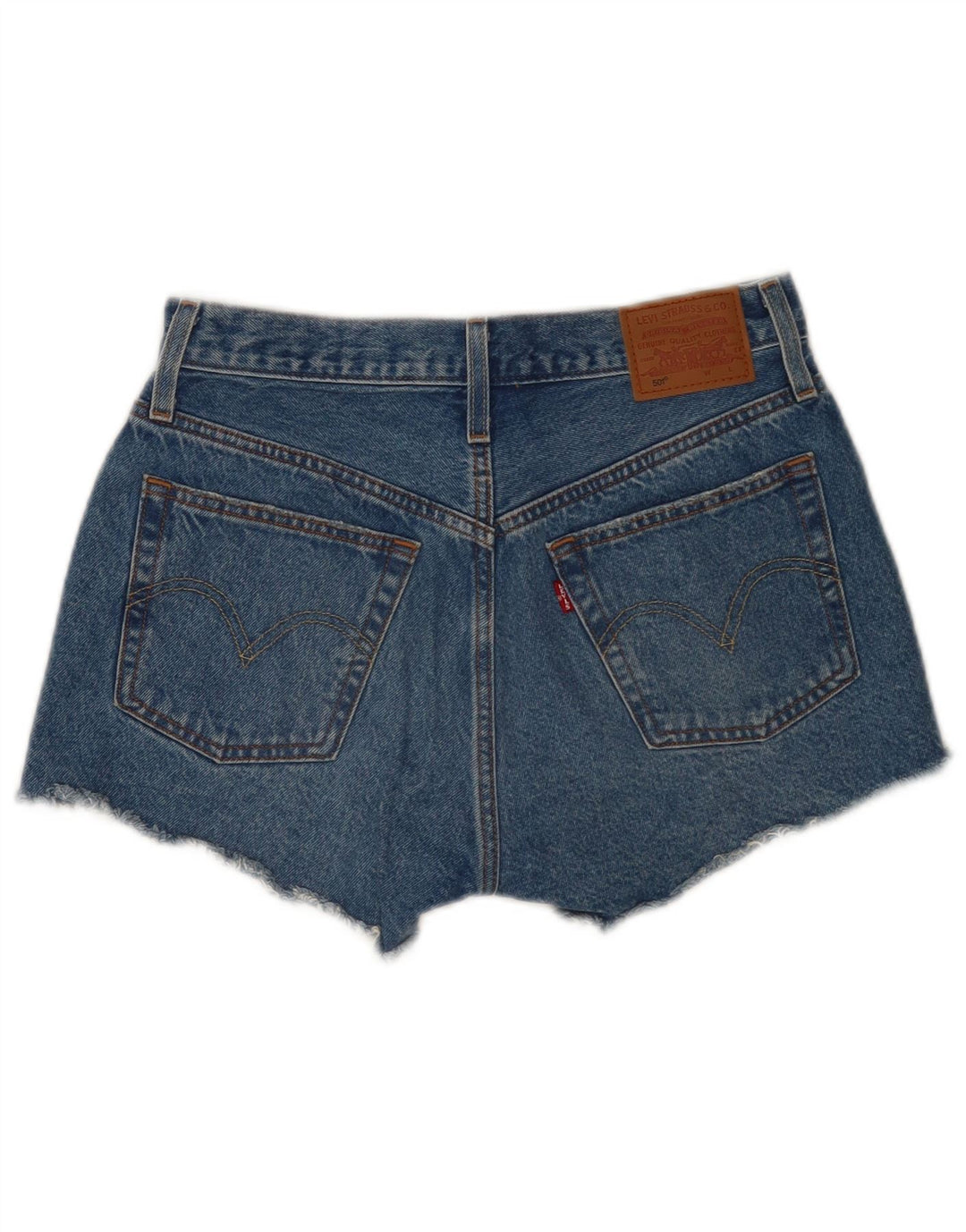 Damskie spodenki jeansowe Levi's 501 w trudnej sytuacji W27, małe, niebieskie, bawełniane