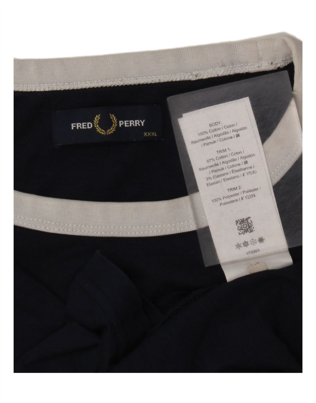 Męska koszulka z grafiką FRED PERRY Top 3XL, bawełna w kolorze granatowym