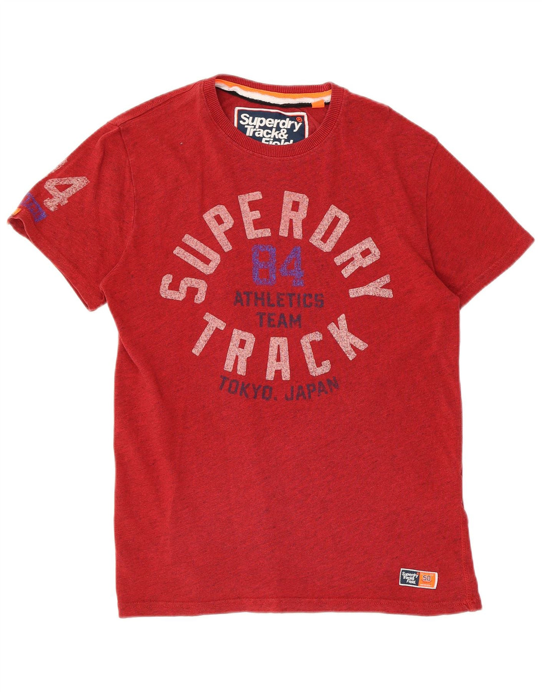 Męski T-shirt z grafiką Superdry, bawełniany, średni czerwony