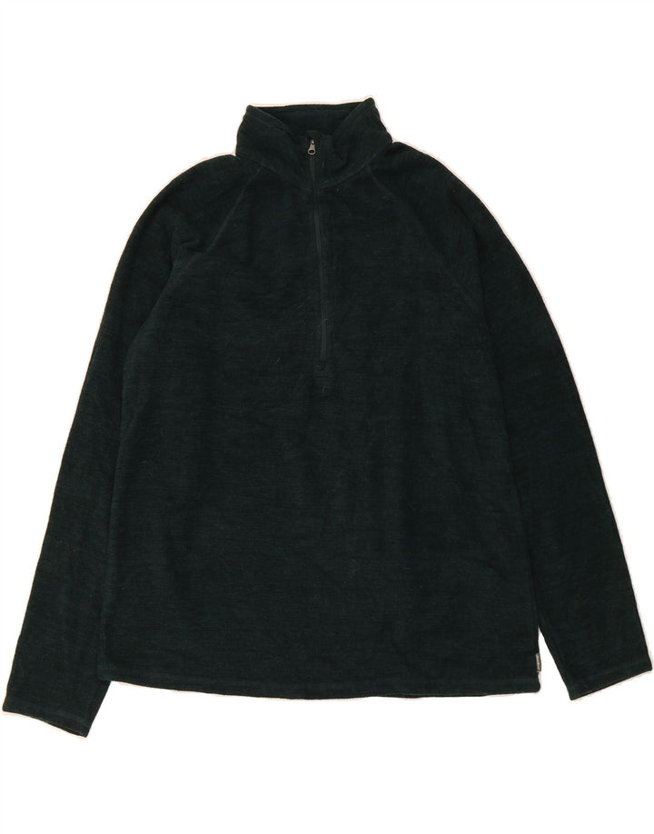 EDDIE BAUER Womens Zip Neck Fleece Jumper UK 16 Large Green Polyester Vintage Eddie Bauer and Second-Hand Eddie Bauer from Messina Hembry 