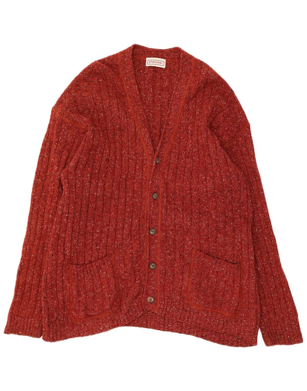 Sweter damski Stefanel UK 16, duży, wełniany w czerwone cętki